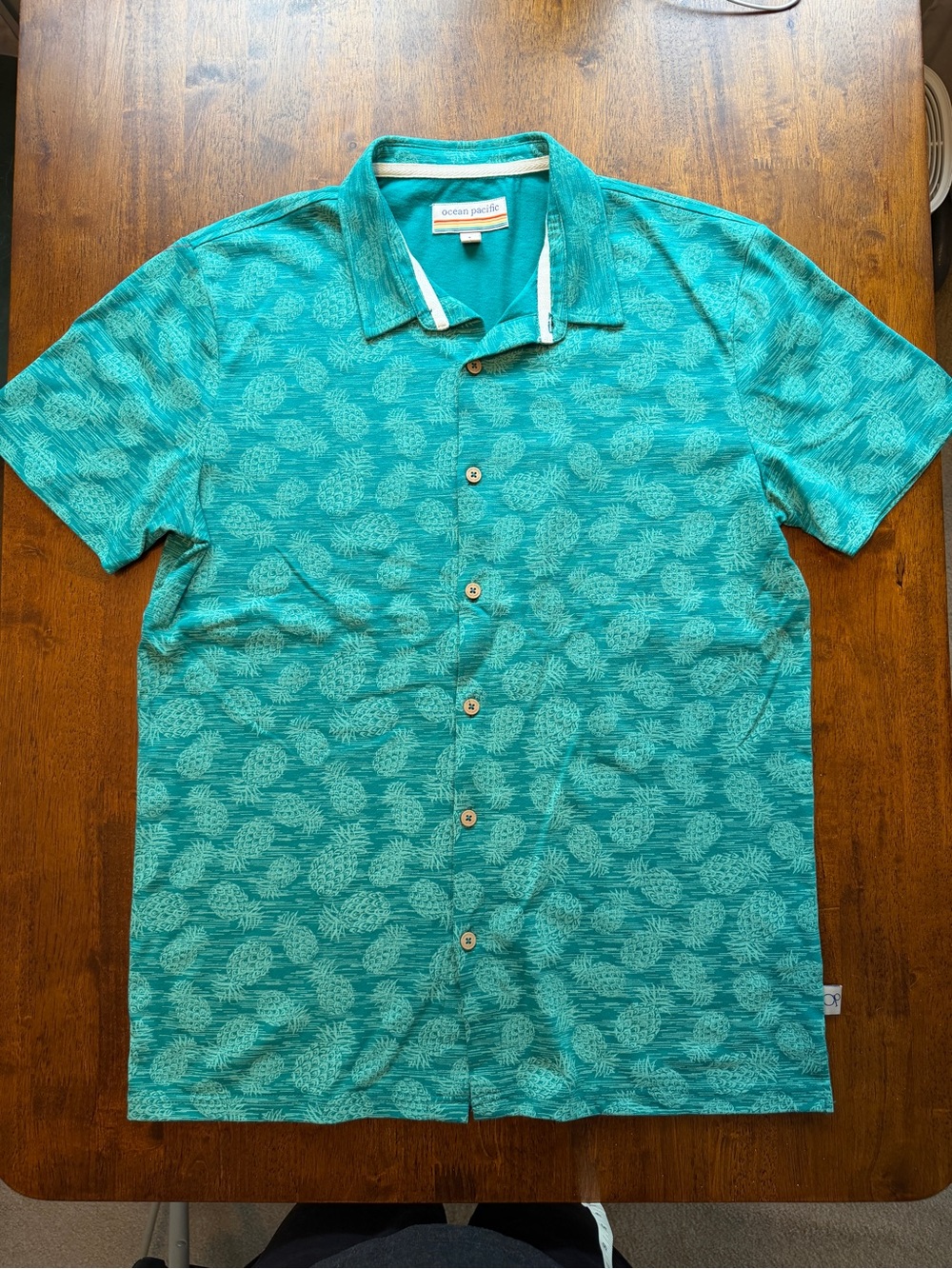 Vintage Ocean Pacific Rainbow Tag Pineapple Surf Shirt Mens L